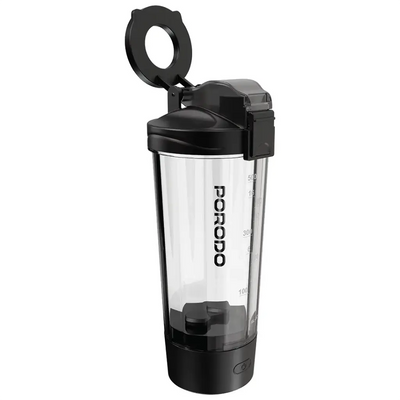 Porodo Lifestyle Grip & Mix Protein Shaker Bottle - Black | زجاجة هزاز بروتين بورودو لايفستايل مع قبضة وخلط - أسود