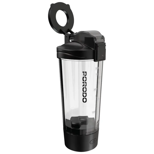 Porodo Lifestyle Grip & Mix Protein Shaker Bottle - Black | زجاجة هزاز بروتين بورودو لايفستايل مع قبضة وخلط - أسود