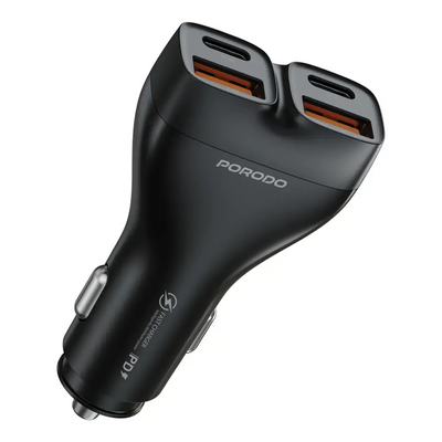 Porodo Dualpower 102W Car Charger - Black | شاحن سيارة بورودو ديوال باور 102 واط - أسود