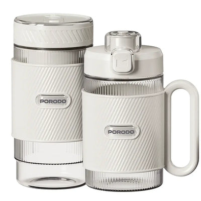 Porodo Lifestyle Dual Cup Portable Smoothie Blender – White | خلاط السموزي المحمول بورودو لايفستايل ذو الكوبين – أبيض