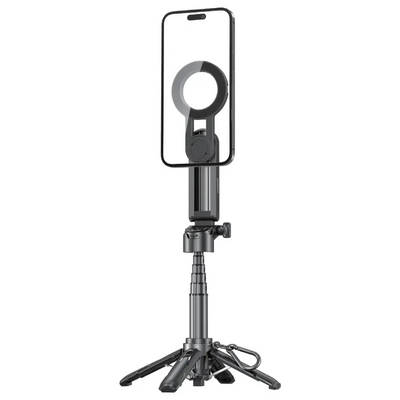 Porodo Quad-Base Selfie Stick with 360° Full Angle Rotation - Black | عصا سيلفي بورودو بقاعدة رباعية ودوران 360° - أسود