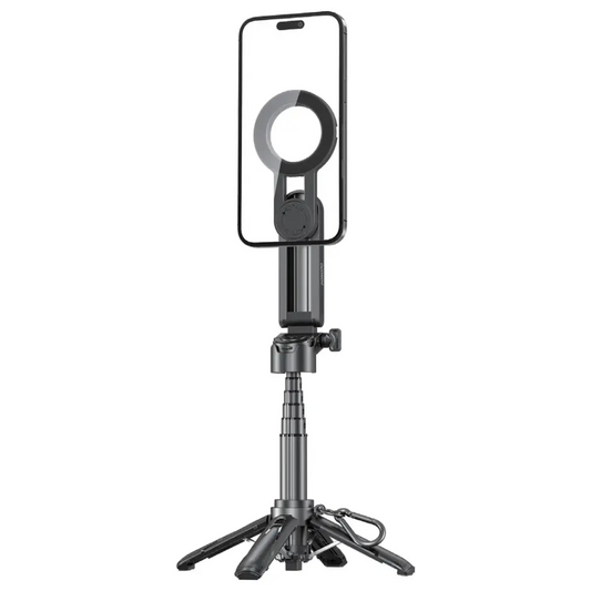 Porodo Quad-Base Selfie Stick with 360° Full Angle Rotation - Black | عصا سيلفي بورودو بقاعدة رباعية ودوران 360° - أسود