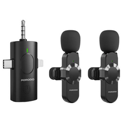 Porodo Audix Elite 3 In 1 Lavalier Microphone - Black | مايكروفون بوروودو أوديكس إيليت 3 في 1 لافالير - أسود