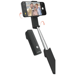 Porodo Lifestyle Ultra-Compact Bluetooth Selfie Stick - Black | عصا سيلفي بلوتوث مدمجة للغاية من بورودو لايف ستايل - أسود