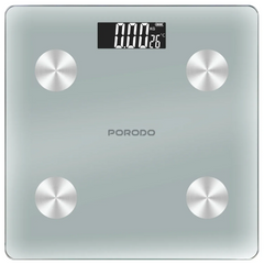 ميزان ذكي لدهون الجسم بورودو Lifestyle Gravis - أبيض | Porodo ‘Gravis’ LifeStyle Smart Body Fat Scale 30x30x2.5 (AAA batteries) – White
