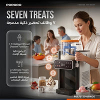 صانعة آيس كريم ومشروبات مثلجة بورودو Lifestyle - أسود وبرتقالي | Porodo Lifestyle Ice Cream & Slushie Maker - Black & Orange