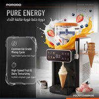 صانعة آيس كريم ومشروبات مثلجة بورودو Lifestyle - أسود وبرتقالي | Porodo Lifestyle Ice Cream & Slushie Maker - Black & Orange