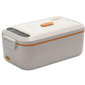 علبة غداء محمولة بتسخين بورودو Lifestyle وبطارية 4000mAh - أبيض وبرتقالي | Porodo Lifestyle 4000mah Portable Heating Lunch Box- White & Orange