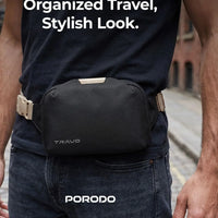 حقيبة خصر بورودو Lifestyle Travo - أسود | Porodo Lifestyle “TRAVO” Waist Bag – Black