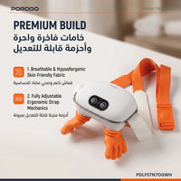 جهاز تدليك رقبة محمول بورودو Lifestyle مع تسخين - برتقالي وأبيض | Porodo Lifestyle Portable Neck Massager with Heat- Orange & White