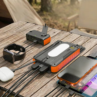 باور بانك شمسي بورودو 20000mAh مع مولد يدوي قابل للفصل وكشاف | Porodo Solar Powerbank 20000mAh with Detachable Hand Generator Torch Light &