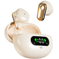 سماعات أذن بورودو Soundtec نصف داخلية لاسلكية بشاشة LED - بيج | Porodo Soundtec TWS Semi In ear 150mAh Battery Led Display – Beige