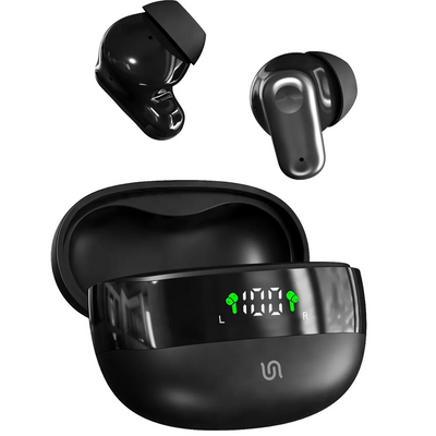 سماعات أذن بورودو Soundtec لاسلكية بشاشة LED - أسود | Porodo Soundtec TWS In ear with 5 hours Working Hours Led Display – Black