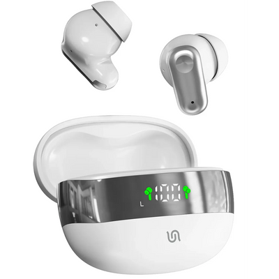سماعات أذن بورودو Soundtec لاسلكية بشاشة LED - أبيض | Porodo Soundtec TWS In ear with 5 hours Working Hours Led Display – White