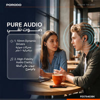 سماعات أذن سلكية داخلية بورودو Soundtec USB-C مع ميكروفون - أسود | Porodo Soundtec Wired Type C In Ear Earphone with Mic – Black