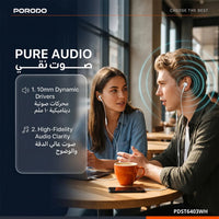 سماعات أذن سلكية داخلية بورودو Soundtec USB-C مع ميكروفون - أبيض | Porodo Soundtec Wired Type C In Ear Earphone with Mic – White