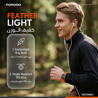 سماعات أذن سلكية نصف داخلية بورودو Soundtec USB-C مع ميكروفون - أسود | Porodo Soundtec Wired Type C Semi In Ear Earphone with Mic – Black