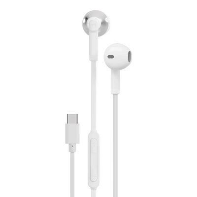 سماعات أذن سلكية نصف داخلية بورودو Soundtec USB-C مع ميكروفون - أبيض | Porodo Soundtec Wired Type C Semi In Ear Earphone with Mic – White