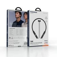 سماعة رقبة بورودو Soundtec بتقنية ENC وبطارية 1000mAh وتشغيل 150 ساعة - أسود | Porodo Soundtec Semi In Ear ENC Neckband With 1000mAh Battery and 150hrs Play Time – B