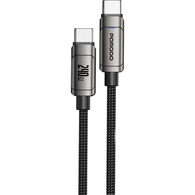 كابل بورودو باور سينك USB-C عالي السرعة 240W - رمادي | Porodo PowerSync High Speed USB-C Cable 240W - Gray