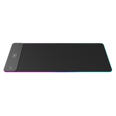 بورودو ماوس باد للالعاب مع اضائة RGB وشاحن لاسلكي بقدرة 15 واط - اسود | Porodo Gaming RGB MousePad with 15W Wireless Charger - Black