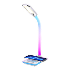 بورودو مصباح مكتبي متعدد الوضائف مع شحن لاسلكي - ابيض | Porodo Multifunctional Esports Desk Lamp with Wireless Charger - White