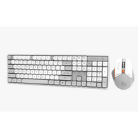 طقم لوحة مفاتيح وماوس بورودو Gaming لاسلكي 2.4G - أبيض A | Porodo Gaming 2.4GHz Wireless Keyboard and Mouse - White/A