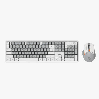 طقم لوحة مفاتيح وماوس بورودو Gaming لاسلكي 2.4G - أبيض B | Porodo Gaming 2.4GHz Wireless Keyboard and Mouse - White/B