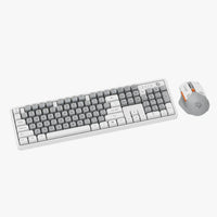 طقم لوحة مفاتيح وماوس بورودو Gaming لاسلكي 2.4G - أبيض B | Porodo Gaming 2.4GHz Wireless Keyboard and Mouse - White/B