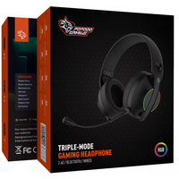 Porodo Gaming 2.4G Bluetooth AUX Wireless Gaming Headset - Black | سماعة ألعاب لاسلكية من بورودو جيمنج - أسود