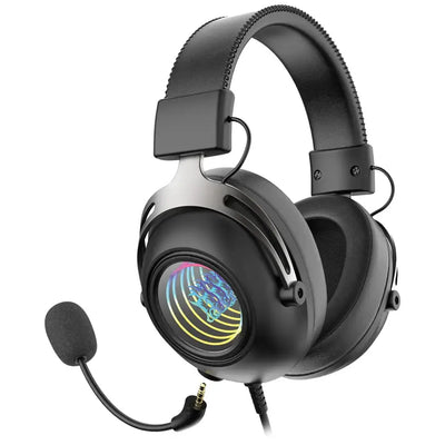 Porodo Gaming Infinity Mirror RGB Headset with Detachable Omnidirectional Mic – Black | سماعة ألعاب Porodo Gaming Infinity Mirror RGB مع ميكروفون Omnidirectional قابل للفصل – أسود