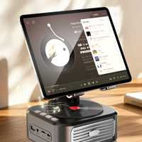 Axêverê Bluetoothê yê Porodo Lifestyle 5W bi Girêgirê Tabletê yê Veguhêzbar ê 360° - Reş