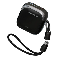 باور بانك باورولوجي Bahamas سعة 10000 مللي أمبير مع كيبل USB-C ولايتننغ - أسود | Powerology Bahamas 10000mAh Power Bank with USB-C and Lightning Cables - Black