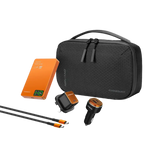 Powerology Nirvano 5-In-1 Power Travel Kit - Black/Orange | طقم سفر باور 5 في 1 من باورولوجي نيرفانو