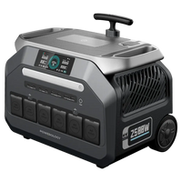 مولد طاقة محمول باورولوجي مع عجلات بقدرة 2500 واط - اسود | Powerology Portable Trolley Type Power Generator 2500W – Black
