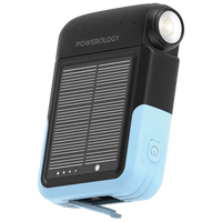باور بانك باورولوجي الشمسي بسعة 10,000 مللي امبير - اسود | Powerology Solar Power Bank 10000mAh – Black