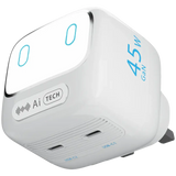Powerology Lumix GaN AI Power Charger - White | شاحن باور لوجي لوميكس GaN بالذكاء الاصطناعي - أبيض