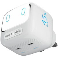 Powerology Lumix GaN AI Power Charger - White | شاحن باور لوجي لوميكس GaN بالذكاء الاصطناعي - أبيض