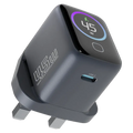 محول باورولوجي VoltFlow 45 واط USB-C مع شاشة TFT – شحن سريع ذكي | Powerology VoltFlow 45W Type-C Adaptor with TFT Screen Grey