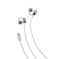 سماعات أذن سلكية باورولوجي بمشبك - أبيض | Powerology Clip-on Wired Earphones – White