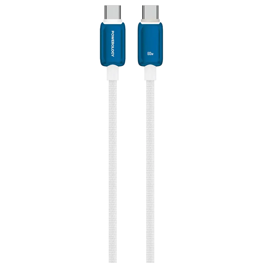 كابل باورولوجي يو إس بي سي بقدرة 60 واط من سلسلة زينكو سي إلى سي بطول متر واحد | Powerology Zinco Series 60W USB-C C to C Cable