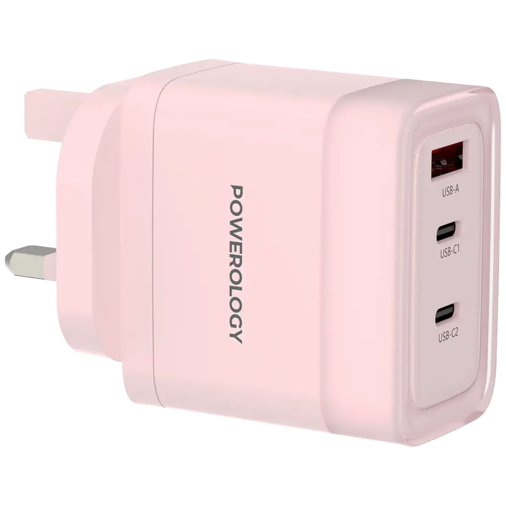 شاحن باورولوجي Lunex PD 65 واط USB-C شحن سريع – محول طاقة عالي للأجهزة واللابتوب | Powerology Lunex Series 65W PD Fast Charging USB-C Adapter