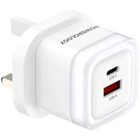محول الشحن السريع الثنائي المنفذ من باورولوجي 35 واط | Powerology Dual-Port 35W Fast Charging Adapter