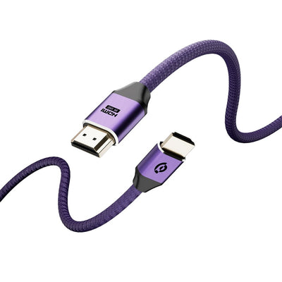 كابل Powerology HDMI 8K مضفر 3 متر - بنفسجي | Powerology 8K HDMI Braided Cable 3M - Purple