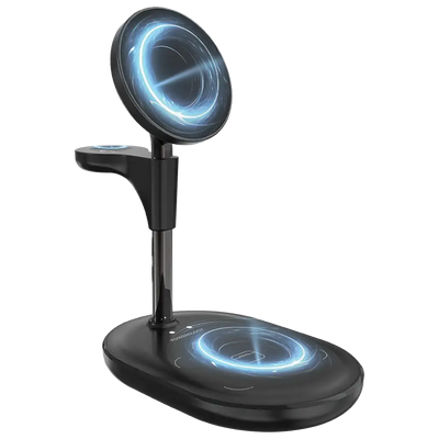 Powerology Florea Wireless Charging Stand - Black | حامل شحن لاسلكي باورولوجي فلوريا - أسود
