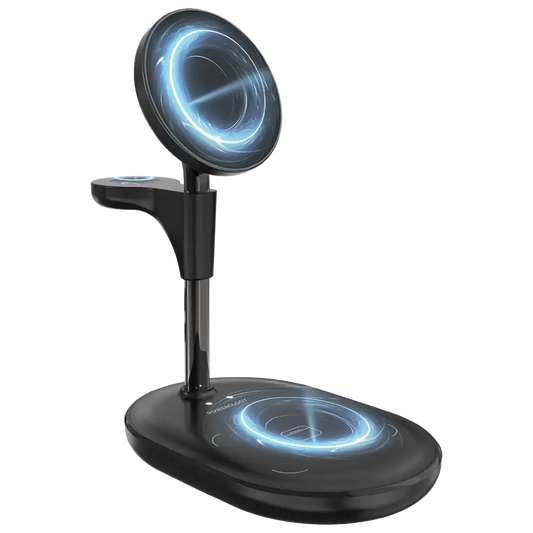 Powerology Florea Wireless Charging Stand - Black | حامل شحن لاسلكي باورولوجي فلوريا - أسود