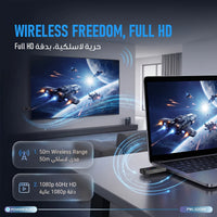طقم مستقبل ومرسل HDMI لاسلكي باورولوجي - أسود | Powerology Wireless HDMI Receiver and Transmitter – Black