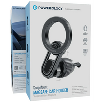 حامل هاتف سيارة مغناطيسي باورولوجي SnapMount MagSafe - أسود | Powerology SnapMount Magsafe Car Holder – Black
