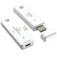 مستقبل HDMI لاسلكي باورولوجي مع مرسل Type-C - أبيض | Powerology Wireless HDMI Receiver and Type C Transmitter – White