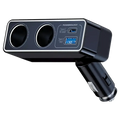 شاحن سيارة باورولوجي بريو متعدد المنافذ 54 واط - أسود | Powerology Brio 54W Multi-Port Car Charger - Black